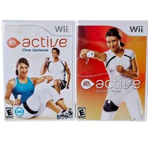 Nintendo Wii EA Sports Active Personal Trainer & More Workouts Bundle‎ Complete